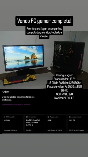 Setup/Pc Gamer Completo