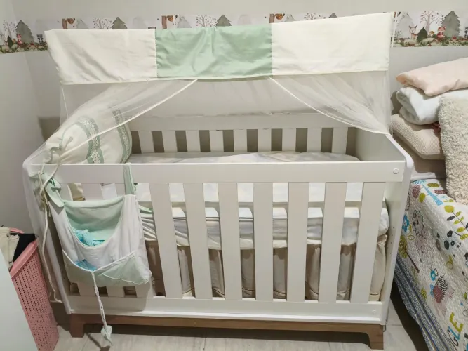 Berço cama para criança acompanhado do kit berço