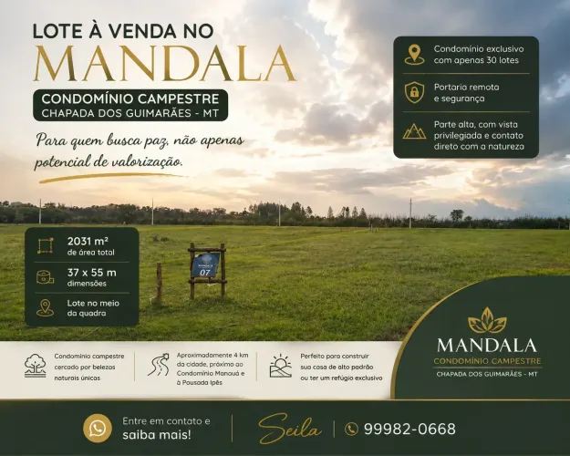 LOTE À VENDA NO MANDALA CONDOMÍNIO CAMPESTRE | CHAPADA DOS GUIMARÃES