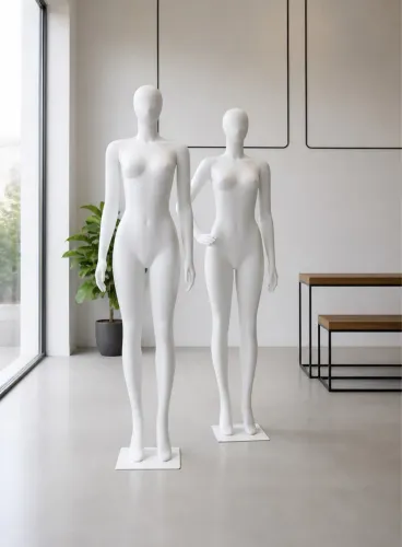 Kit 2 Manequim Feminino Branco Plástico Pose Magra 3 Braços