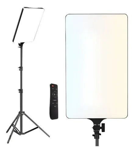 Luminaria Ring Light Profissional Grande 24pol 47cmx28cm Tripé 2m 127/220v Preto