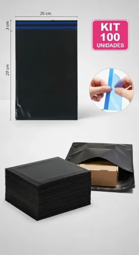 100 Envelope de Segurança Embalagem Envio 20x20