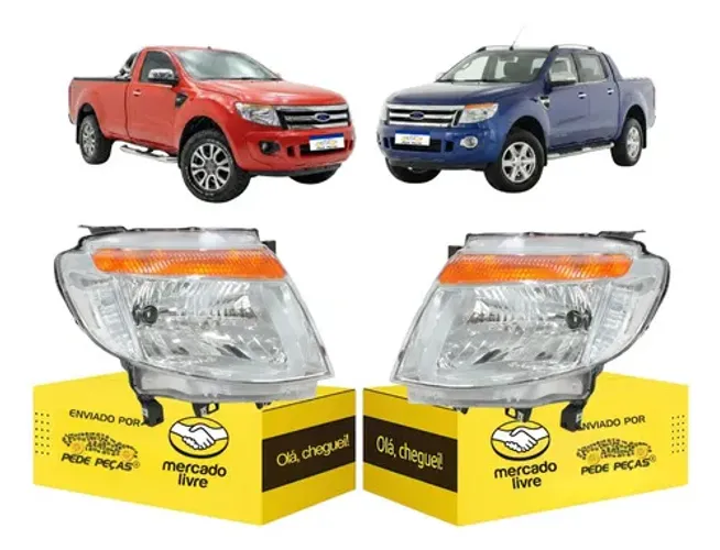 Par Farol Sinaleira Ford Ranger 2013 2014 2015 2016 Cromado Ambos Lados