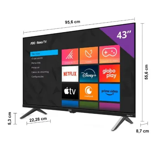 Smart Tv 43 Full Hd Aoc Roku Tv 43s5045/78g Hdmi 1 Usb Wifi