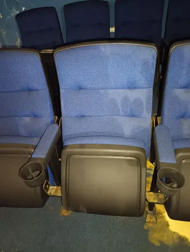 10 Cadeiras de cinema com porta copo, azul