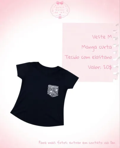 Blusa Preta com lantejoulas M