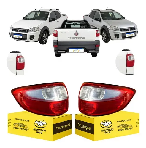 Par Lanterna Traseira Fiat Strada 2014 15 16 17 18 19 2020 Ambos Lados