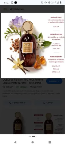 Perfume O.U.I Dèsir Parisien usado pouquíssimas vezes R$ 250,00