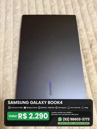 Samsung Galaxy Book4 Intel® Core? i3-1315U, Windows 11 Home, 8GB, 256GB SSD