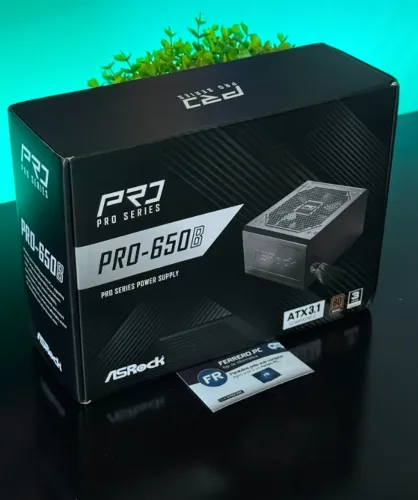 Fonte ASRock Pro, 650W, 80 Plus Bronze, PFC Ativo, ATX 3.1