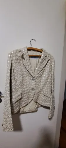 Blazer espanhol de linho bordado