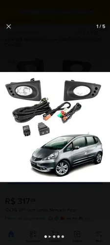 Kit farol de milha auxiliar Honda fit