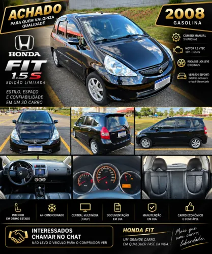 Honda Fit EX/ S 1.5/ EX 1.5 Flex 16V 5P Mec. 2008