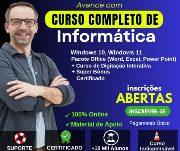 Curso de Informática Online com Certificado - Aprenda do Zero para Concursos e Emprego