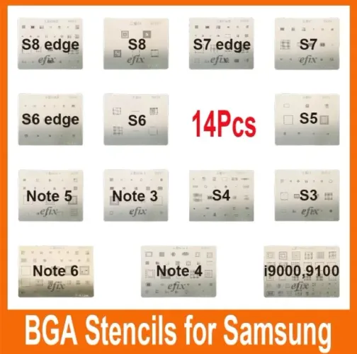 Kit Stencil Bga Reballing Com 14 Peças Samsung (99995.9905 zap)