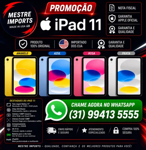 iPad 11 Lacrado com Garantia Apple Poucas Unidade