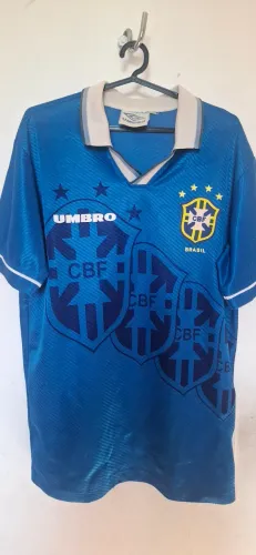 Camisa Brasil 1994 UMBRO masculina - Azul M<br>Camisa Brasil 1994 - Retrô Masculina - Azu