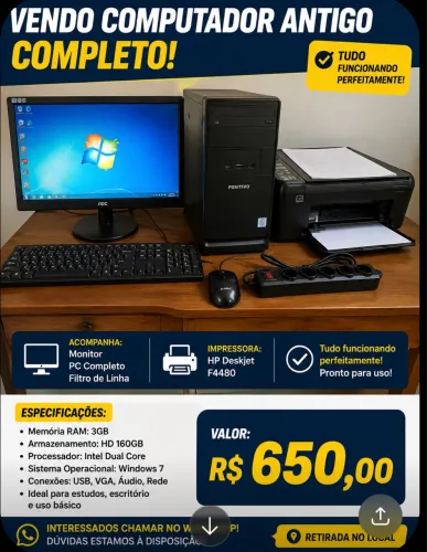 Computador de mesa + impressora
