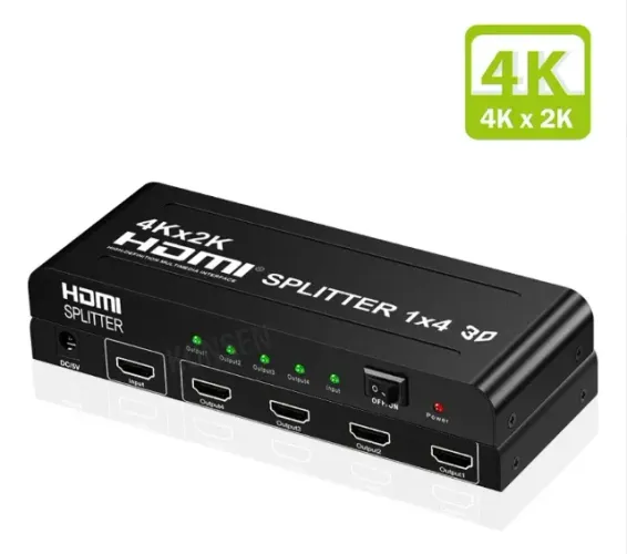 Distribuidor Divisor Splitter Hdmi 1x4 1.4v Full Hd 3d 1080p