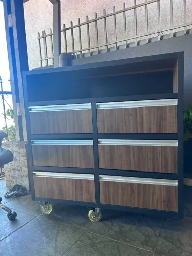 Cômoda Gaveteiro Grande Raissa 6 Gavetas