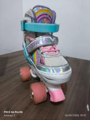 Patins Infantil Roller 4 Rodas Ajustável