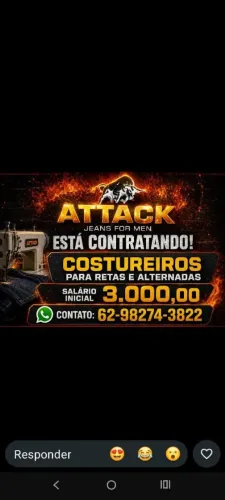 Confecção de jeans contrata