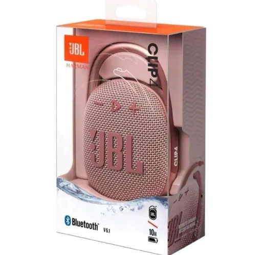 Caixa de Som JBL Clip 4 Bluetooth Portátil, Rosa, com IP67