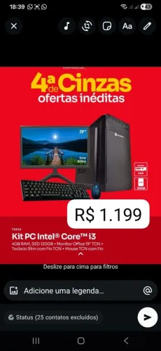PC completo com monitor i3 novo na caixa!! Oferta computador