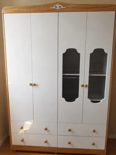 Guarda-Roupa de Bebê 4 Portas com Janela e 4 Gavetas Maya Provençal Yescasa