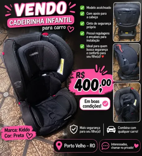 Cadeirinha de bebê para carro
