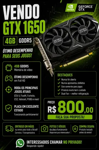 Placa de video GTX 1650 4gb 