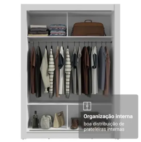 Guarda- Roupa Solteiro Branco- Usado apenas uma vez(Estado de novo)