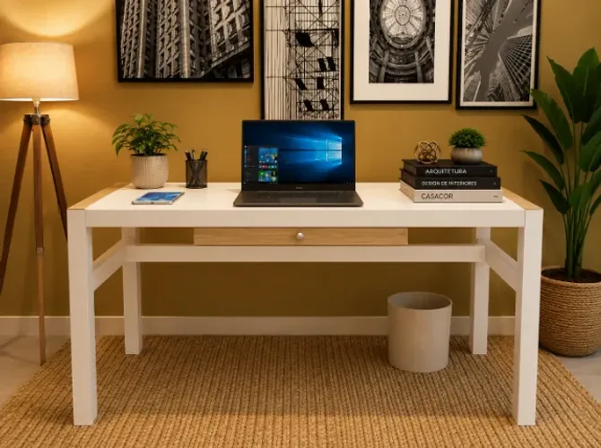 Mesa de Escritório Canadian. L100cm x P45cm x A74cm. Moderno Design