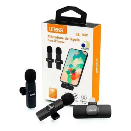 Microfone de lapela duplo lelong le935 - pronta entrega