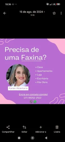 Diarista/faxineira