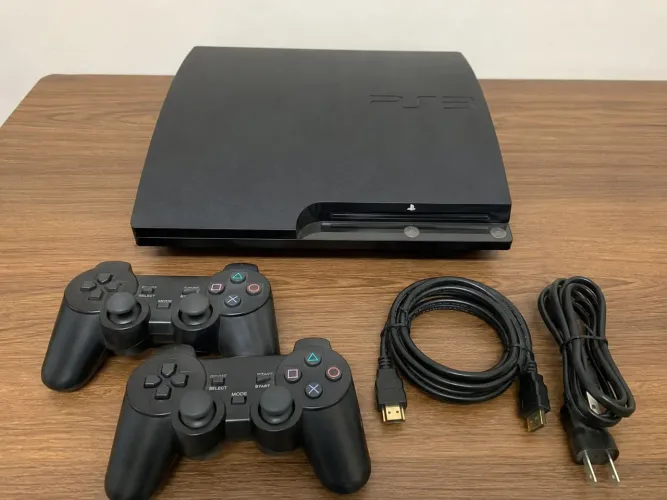 PS3 Desbloqueado HEN + 2 Controles + jogos