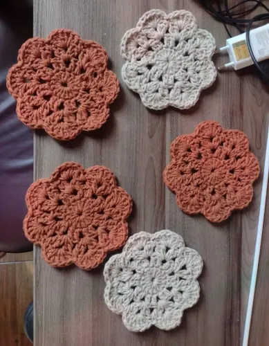 Porta copos em crochê - kit com 6