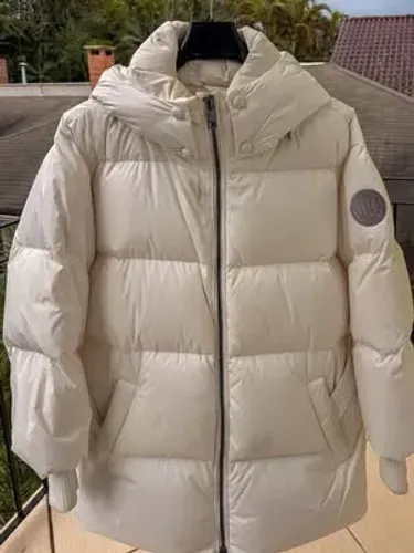 Jaqueta Tommy Hilfiger Puffer Oversized Off White Pena de Pato Original