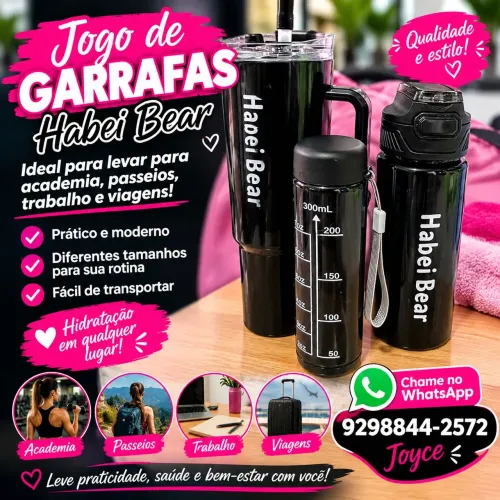 Jogos de garrafas com 03 peças