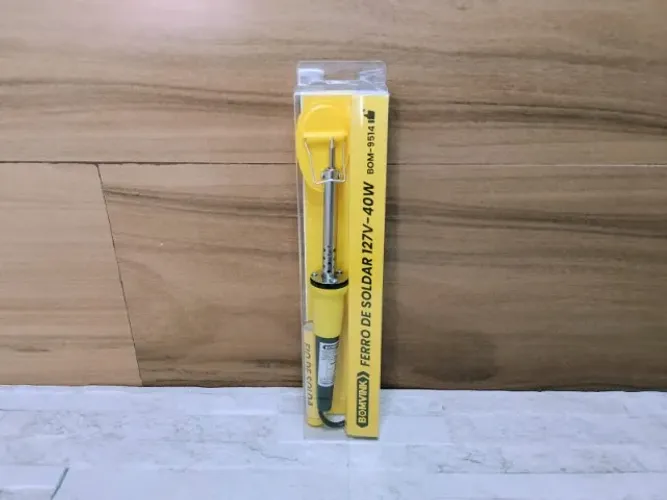 Kit Ferro de Solda Soldar Soldador 127V 40W + Estanho
