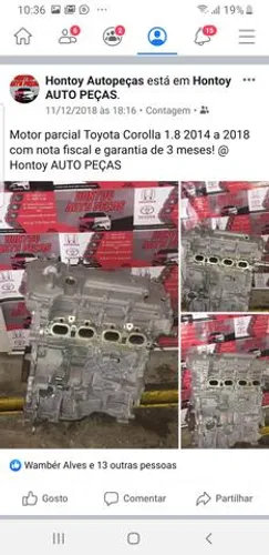 Motor Corolla 1.8 1zz Parcial
