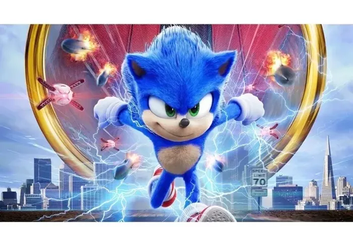 SONIC Papel adesivo parede ou painel de festa