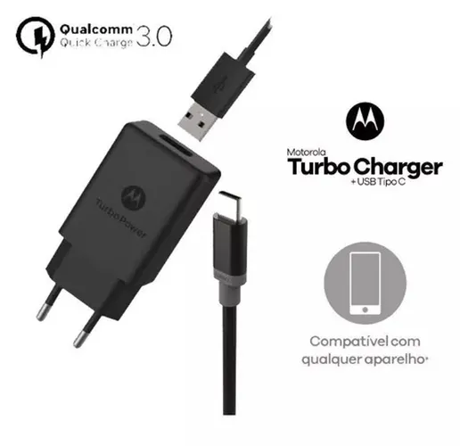 Carregador Motorola Turbo Power 50w Cabo Tipo C 1m