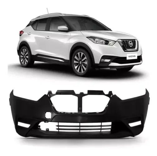 Parachoque Nissan Kicks 2017 à 2021 - Furo Farol Auxiliar / Moldura / Reboque - Preto- TYG