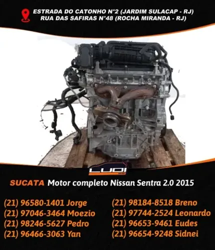 Motor completo Nissan Sentra 2.0 2015