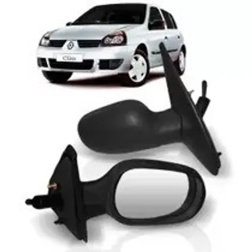 Par Retrovisor Renault Clio 1999 à 2012 - Preto - Metagal