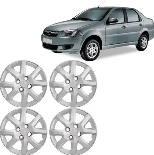 Jogo 4 Peças - Calota Aro 14 - Fiat Siena El 1.4 2014 - Grid
