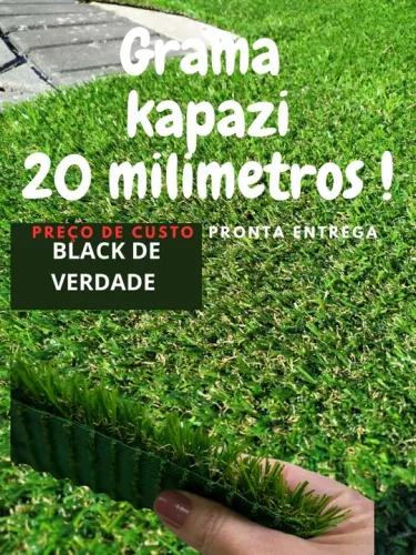 Grama Artificial Kapazi 20mm - Bicolor efeito natural  rolo fechado 50m²