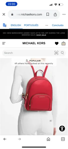 *** Baixou: Mochila Michael Kors Grande - Vermelha