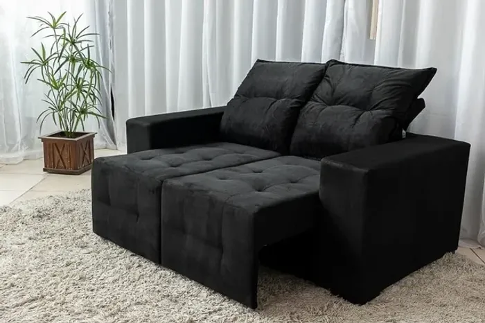 Sofá Retrátil e Reclinável Paris 1.70m Suede rf76